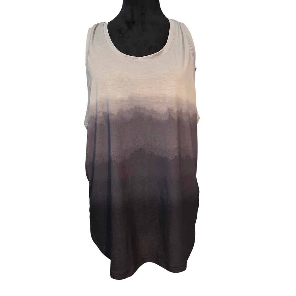 All in Motion Womens Active Tank Top Midnight Black Grey Ombre XL New
